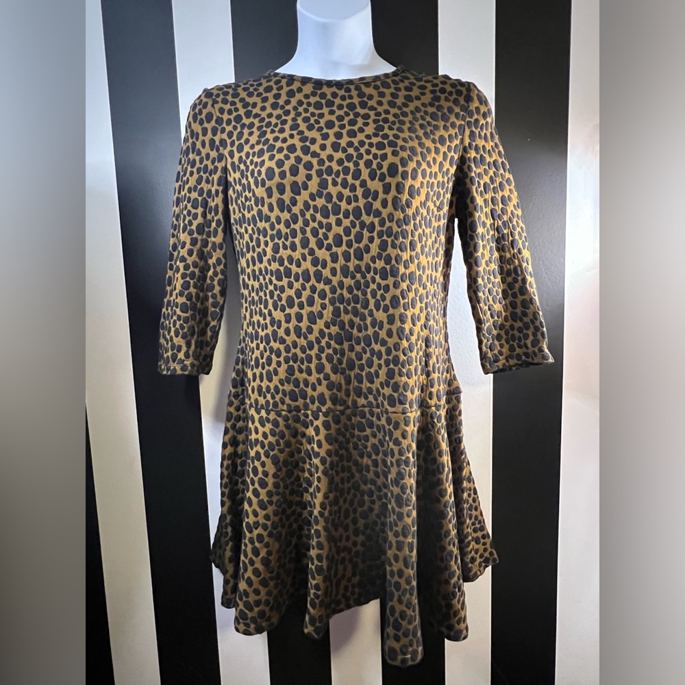 Ann Taylor LOFT Leopard Print Drop Waist Dress; Sz Large